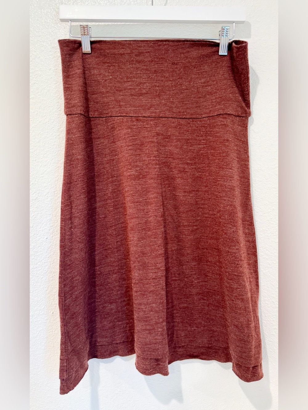 prAna Daphne Wool Blend Foldover Waist Princess Seam A Line Knee Length Skirt M